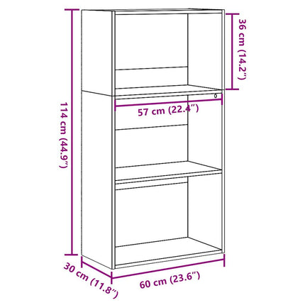 Boekenkast 60X30X Bewerkt Hout Artisanaal Eikenkleurig - XdropX