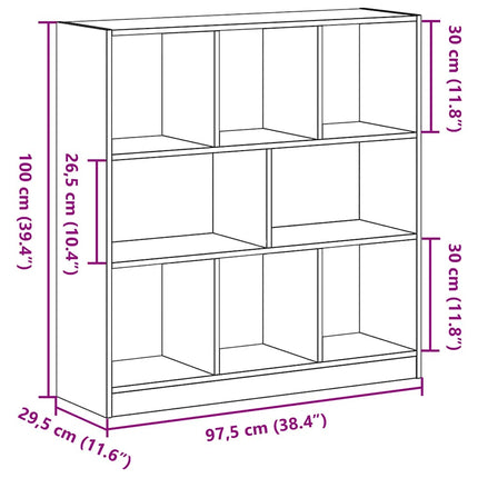 Boekenkast 97,5X29,5X100 Cm Spaanplaat Kleurig - XdropX