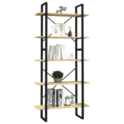 Boekenkast Met 5 Schappen 80X30X175 Cm Massief Grenenhout - XdropX