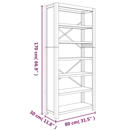 Boekenkast Met 6 Schappen 80X30X Massief Acaciahout - XdropX