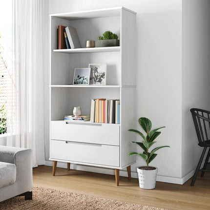 Boekenkast Molde 85X35X170,5 Cm Massief Grenenhout - XdropX