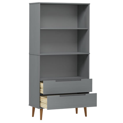 Boekenkast Molde 85X35X170,5 Cm Massief Grenenhout - XdropX
