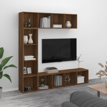 Boekenkasten 3 St Bewerkt Hout Kleurig - XdropX