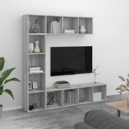 Boekenkasten 3 St Bewerkt Hout Kleurig - XdropX