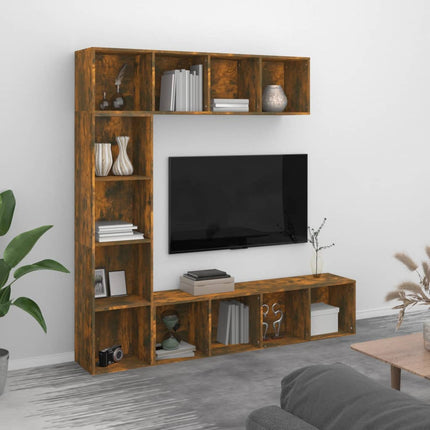 Boekenkasten 3 St Bewerkt Hout Kleurig - XdropX