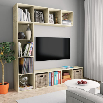 Boekenkasten 3 St Bewerkt Hout Kleurig - XdropX