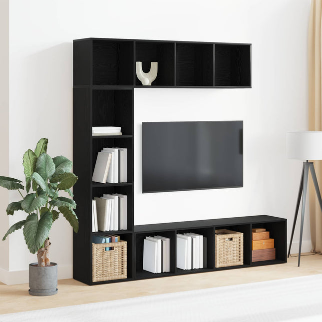 Boekenkasten 3 St Bewerkt Hout Kleurig - XdropX