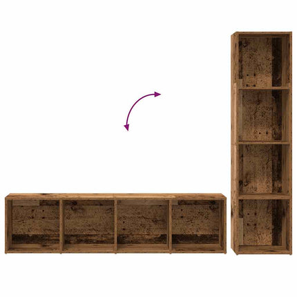 Boekenkasten 3 St Bewerkt Hout Kleurig - XdropX