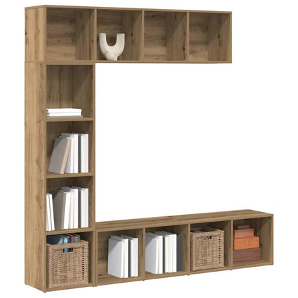 Boekenkasten 3 St Bewerkt Hout Kleurig - XdropX