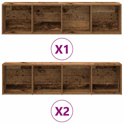 Boekenkasten 3 St Bewerkt Hout Kleurig - XdropX