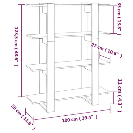 Boekenkast/Kamerscherm 100X30X123,5 Cm Eiken - XdropX