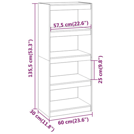 Boekenkast/Kamerscherm 60X30X135,5 Cm Massief Grenenhout - XdropX