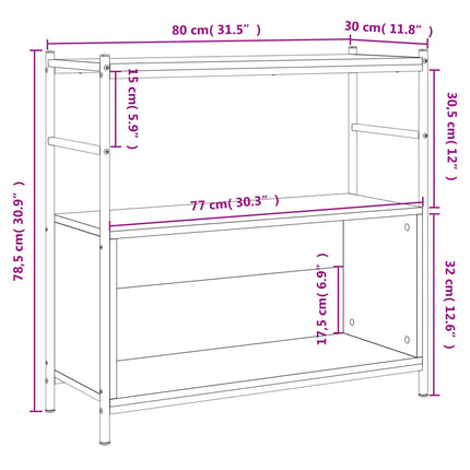 Boekenrek 80X30X78,5 Cm Bewerkt Hout En Ijzer Kleur - XdropX