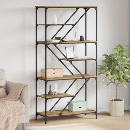 Boekenrek 91X36X176 Cm Bewerkt Hout En Staal Kleur - XdropX