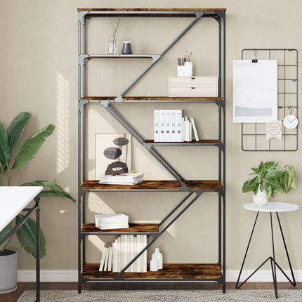 Boekenrek 91X36X176 Cm Bewerkt Hout En Staal Kleur - XdropX