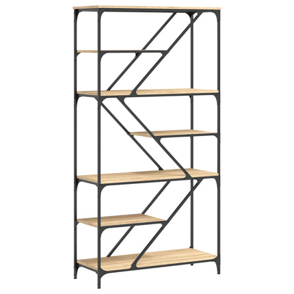 Boekenrek 91X36X176 Cm Bewerkt Hout En Staal Kleur - XdropX