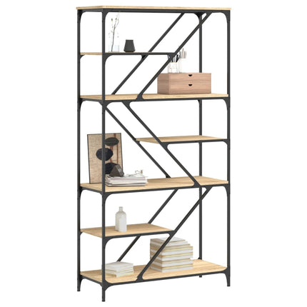 Boekenrek 91X36X176 Cm Bewerkt Hout En Staal Kleur - XdropX