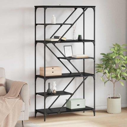 Boekenrek 91X36X176 Cm Bewerkt Hout En Staal Kleur - XdropX