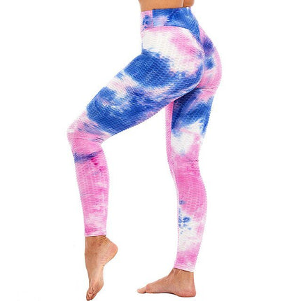Butt Ruched Yoga Pants Tie-dye Streetwear High Waist Fitness Legging Running Athletic Trousers Gym Activewear Sport Leggings-7
