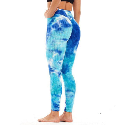 Butt Ruched Yoga Pants Tie-dye Streetwear High Waist Fitness Legging Running Athletic Trousers Gym Activewear Sport Leggings-5