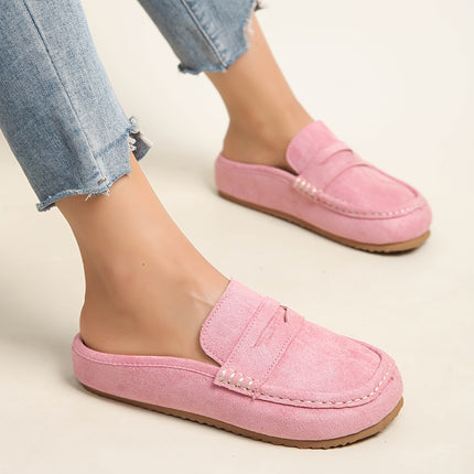 Dames Mule Schoenen, Nieuwe Mode Veelzijdig Casual Zachte Zool Comfortabele Niet-Vermoeiende Instap Grote Maten Dames Schoenen, Dames Schoenen