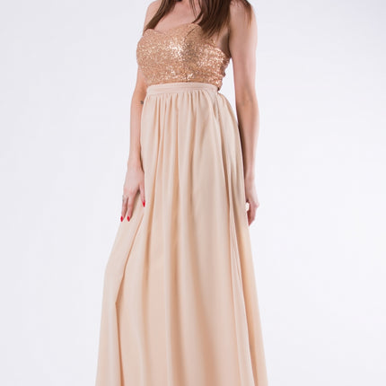 EVA & LOLA DRESS GOLD 58004-3
