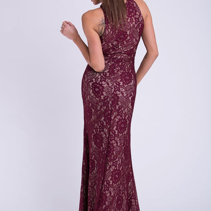 EVA & LOLA DRESS - Maroon 26011-2-2