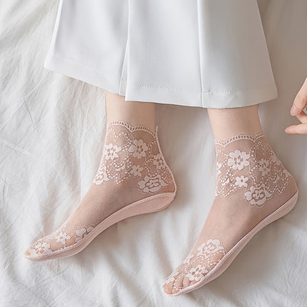 Sokken Dames Kant Transparant Lolita Stijl Onzichtbaar Zomer Dun Non-Slip Korte Enkel Lage Boot Sok