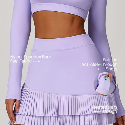 Power Petals High-Waist Pleated Skirt-1