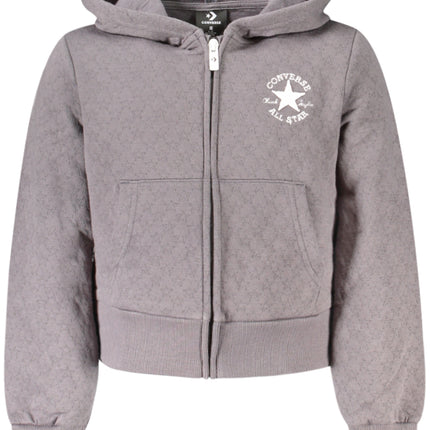 Converse Girls' Zip-Up Hoodie, Grey-0