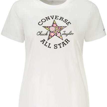 Converse Girls' Short-Sleeved T-SHIRT, White-0