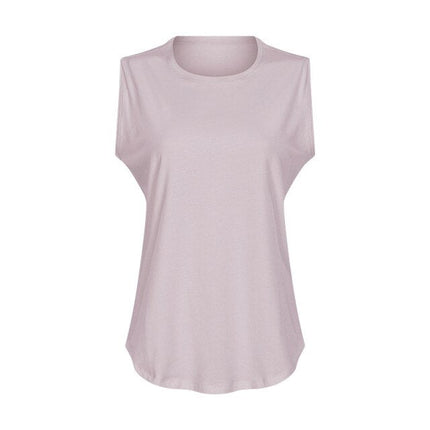 Cotton Fitness Workout Gym Tank Tops Women Quick Dry Hip-length Sport Yoga Tops Vest Leisure Sleeveless Shirts-1