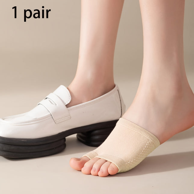 1 Paar Zwarte Halve Slippers Sokken voor Heren en Dames in de Zomer, Dun Design met Split Toe, Onzichtbare Anti-Slip Sokken, Half-Cut Flip-Flops, Sok Covers, Ademende en Comfortabele Zomer Sokken - XdropX