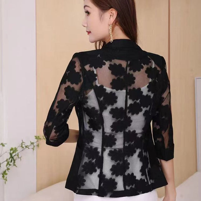 Lace Petite Blazer For Women Outerwear - XdropX