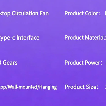 Summer New Circulating Fan, Multi-speed Adjustment, Wall & Desktop Dual Use, USB Rechargeable Mini Fan With Digital Display, High Power Cooling Fan For Home & Office