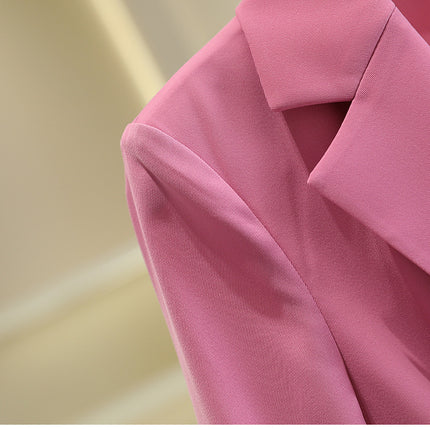 Solid-color Three-quarter-sleeve Casual Blazer For Women