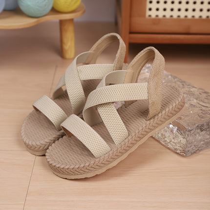 Zomer Meisjes Schoenen Elastische Band Comfortabel Ontwerp Veelzijdige Hak Elastische Band Kruis Elastische Band Design Modieuze Meisjes Zomer Zomer Comfortabele Leuke Schoenen Geschikt voor de Zomer