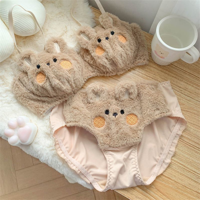 Plush Bra Panties Thermal Underwear Set - XdropX