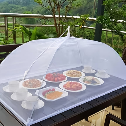 2 stuks insectenwerende hoes met haken, witte gaas insectenwerende tenthoes met haken voor eenvoudigere opslag - pop-up paraplu-stijl, keukenopberghoes, geschikt voor koken, grillen en feesten, ideaal voor buitenpicknicks, picknickbenodigdheden | Decorat
