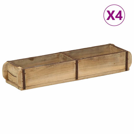 Dienblad 4 St Bruin Massief Gerecycleerd Hout - XdropX