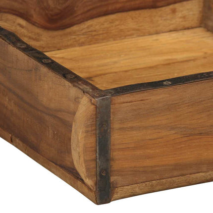 Dienblad 4 St Bruin Massief Gerecycleerd Hout - XdropX