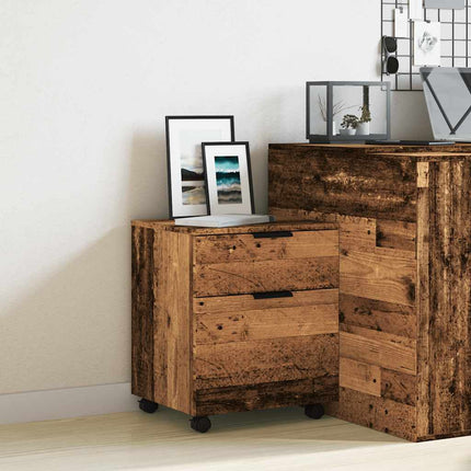 Dossierkast Verrijdbaar 45X38X54Cm Bewerkt Hout Kleurig - XdropX