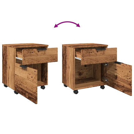 Dossierkast Verrijdbaar 45X38X54Cm Bewerkt Hout Kleurig - XdropX