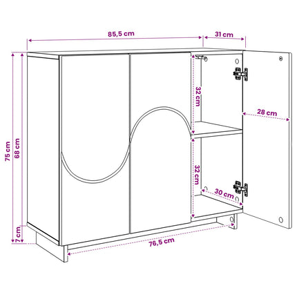 Dressoir 85,5 X 31 X 75 Cm Bewerkt Hout - XdropX