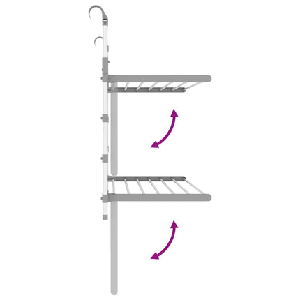 Droogrek Voor Balkon 89X25X(60-95) Cm Aluminium - XdropX