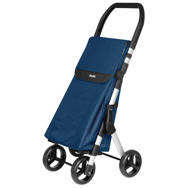 Duett Muuvi Up Blauw - Boodschappentrolley - Tasinhoud 46L - 4 Wielen - Opvouwbaar - XdropX