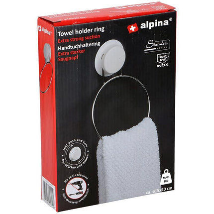 Alpina Handdoekring Met Zuignap Ø15X20Cm - XdropX