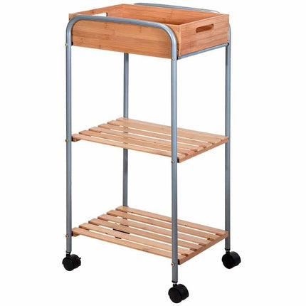 Bathroom Solutions Badkamertrolley Bamboe / Metaal - XdropX