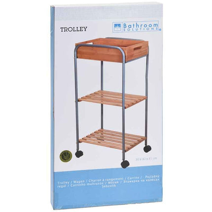 Bathroom Solutions Badkamertrolley Bamboe / Metaal - XdropX