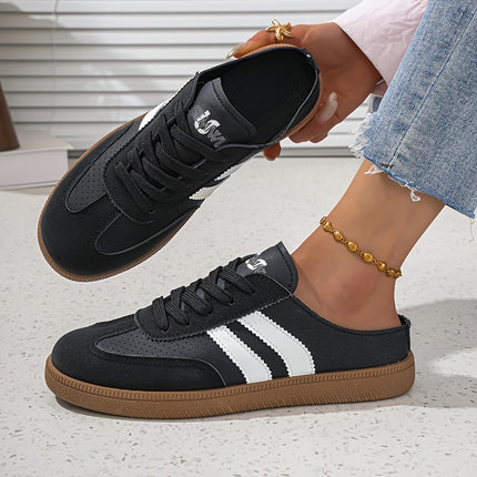 Vintage Lage Comfortabele Dames Ploegschaap Casual Halve, Klassieke Gestreepte Patchwork Beschikbaar in Meerdere Kleurengroepen, Luie Schoenen Geschikt voor Alle Seizoenen, Ideaal voor Dagelijkse Uitjes en Street Fashion Looks, Dames Schoenen - XdropX